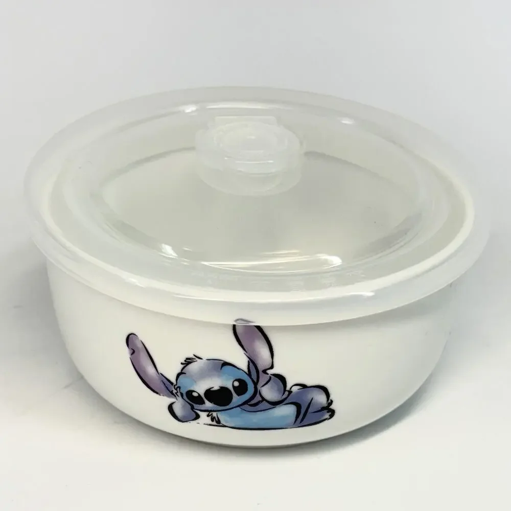 Disney Lilo Stitch Storage Microwave Kitchen Lid SMALL Ceramic Soup Bowl 5.5x2”